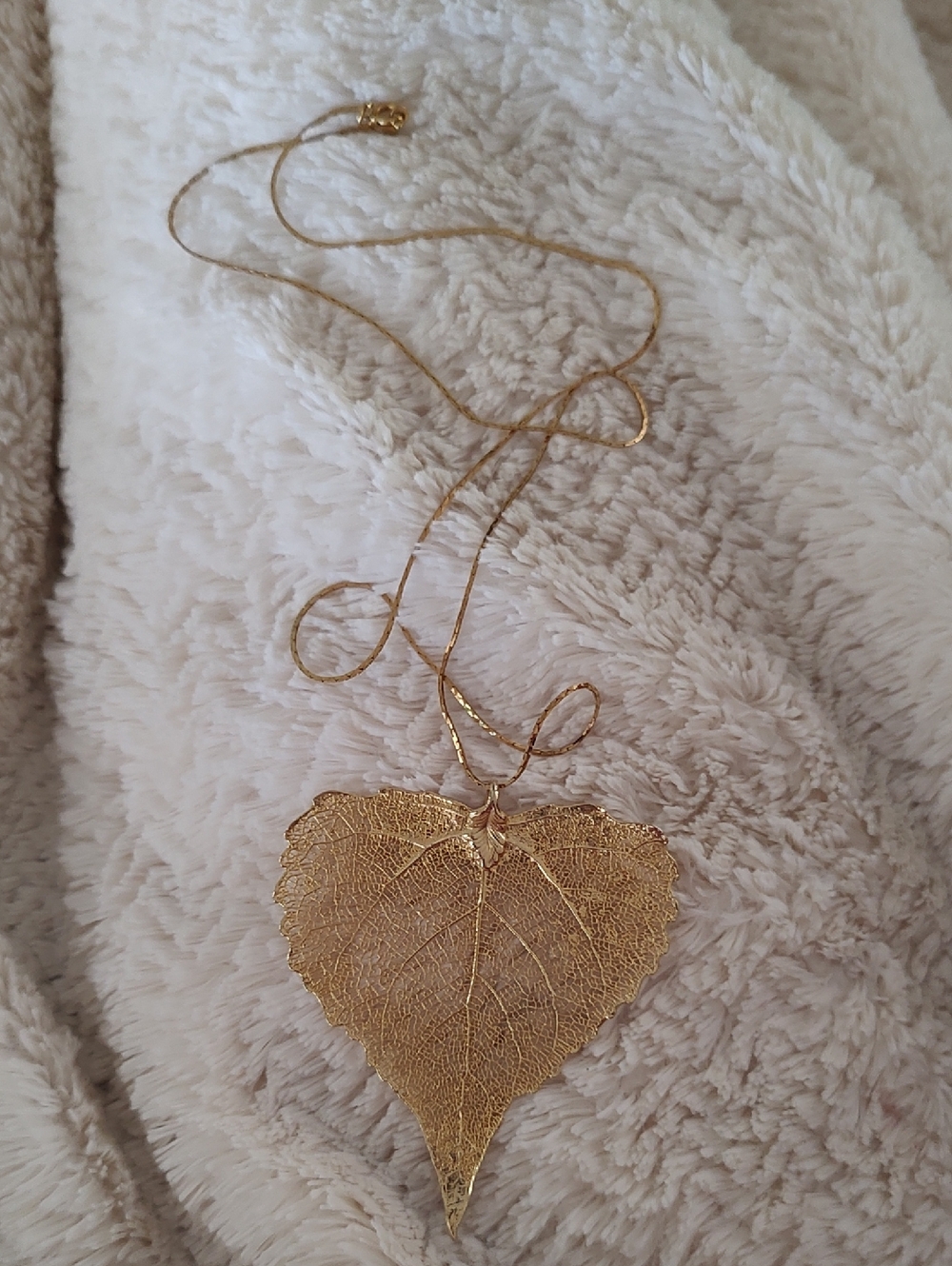 Gold Dipped Aspen Leaf Necklace